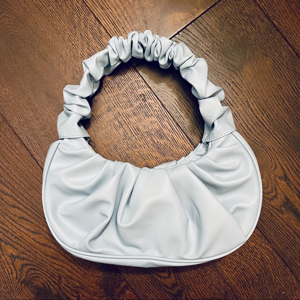 Y2k baby blue scrunch shoulder bag